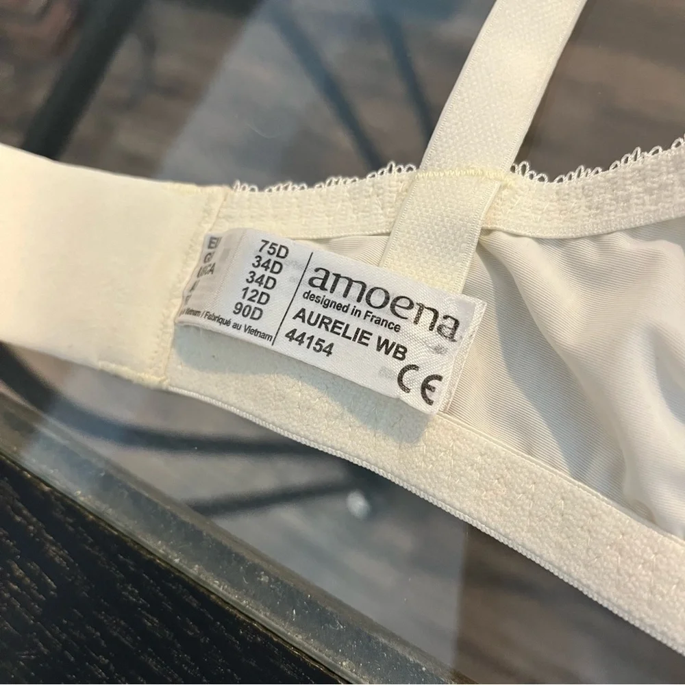 Amoena Aurelie Size 34D Wired Mastectomy Bra Lace & Gold Tone Detailing - Picture 14 of 15